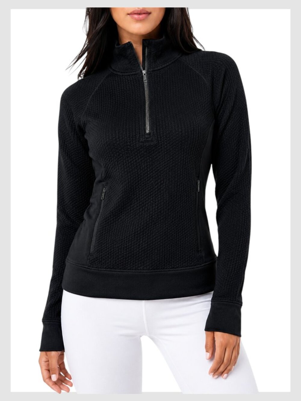 Lululemon Engineered Warmth Half-Zip Waffle Pullover Black S 2